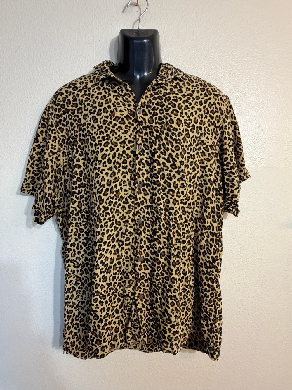 Kenny Flowers The Purradise Leopard Print Shirt Men's XXL Short Sleeve Resort